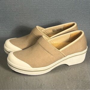 Dansko Vegan Women’s Volley Hopsack Tan Canvas Clog Slip On Shoe Sz 7.5 US 38 EU